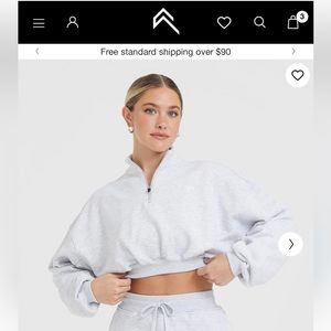 All Day Lightweight Crop 1/4 Zip Sweatshirt S